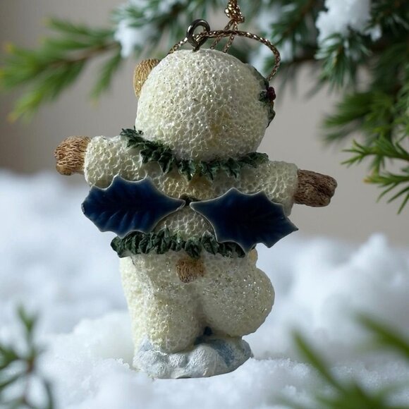 Set of 3 Sparkly Snow Suit Teddy Bear Ornaments 1990s Glittered Resin Christmas - Picture 7 of 12